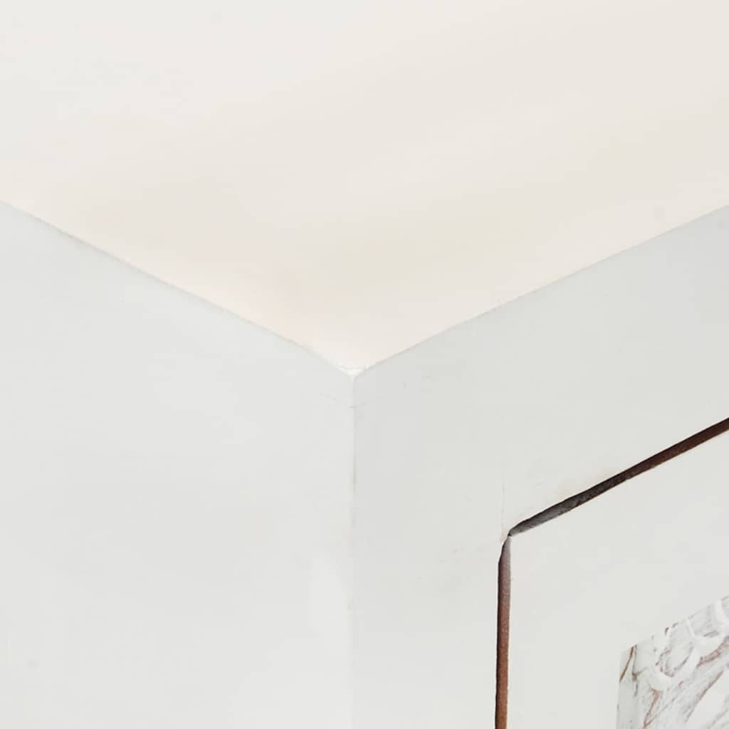 Sideboard White 55x30x90 cm Solid Wood Acacia