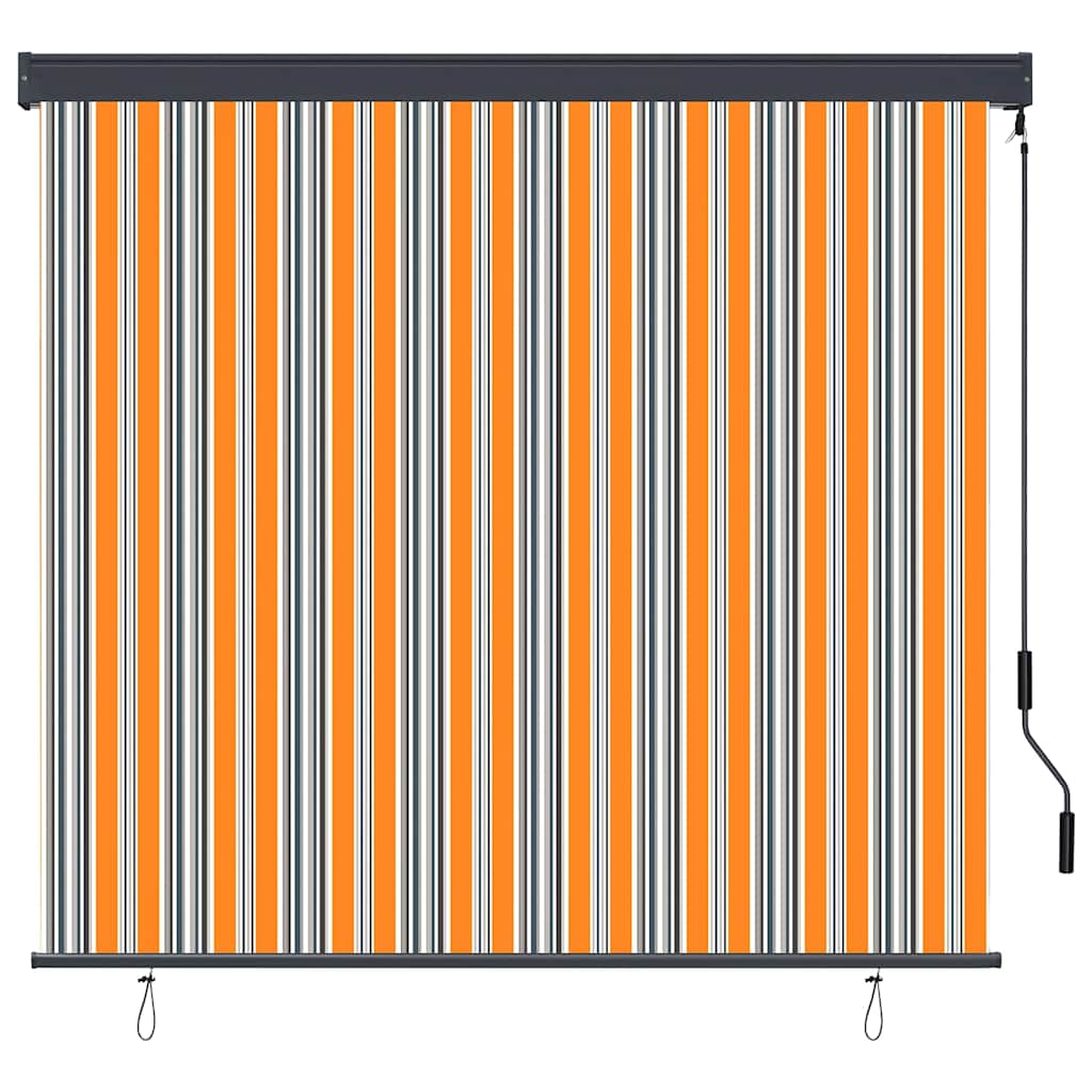 Outdoor Roller Blind Manual Yellow and blue 180 x 250 cm Fabric