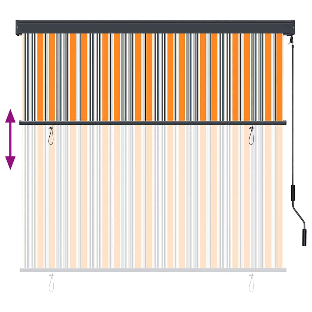 Outdoor Roller Blind Manual Yellow and blue 180 x 250 cm Fabric