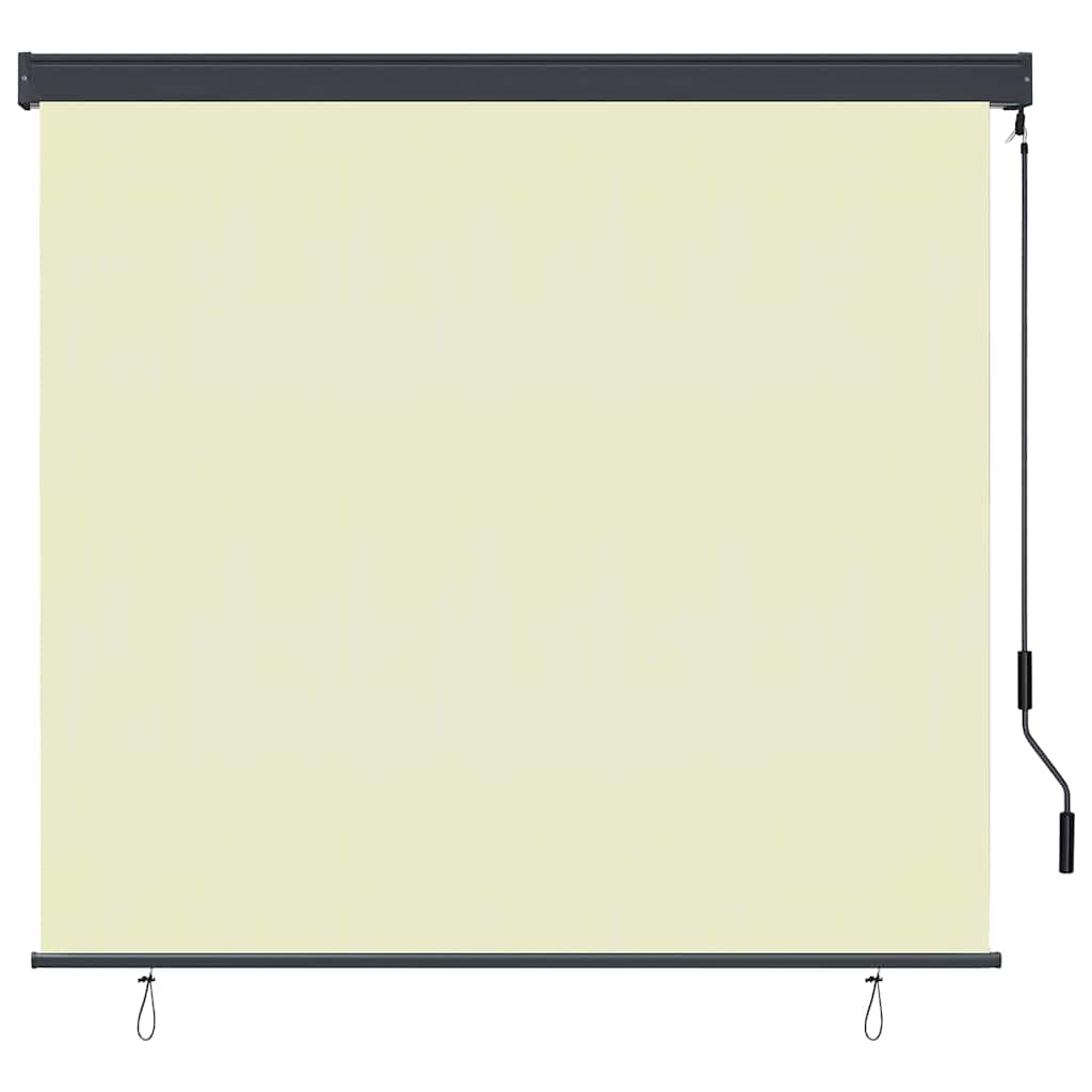 Outdoor Roller Blind Striped Manual Cream 180 x 250 cm Fabric