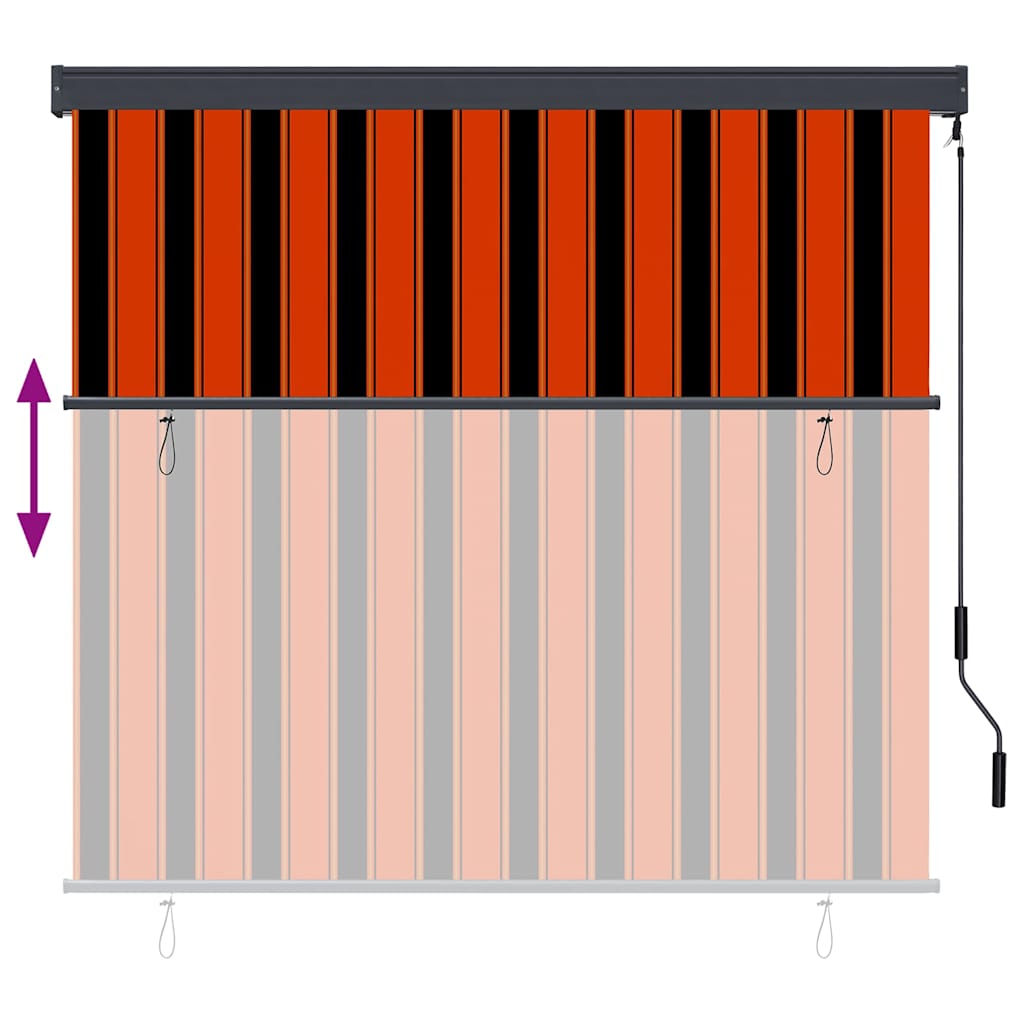 Outdoor Roller Blind Orange and white 180 x 250 cm Fabric
