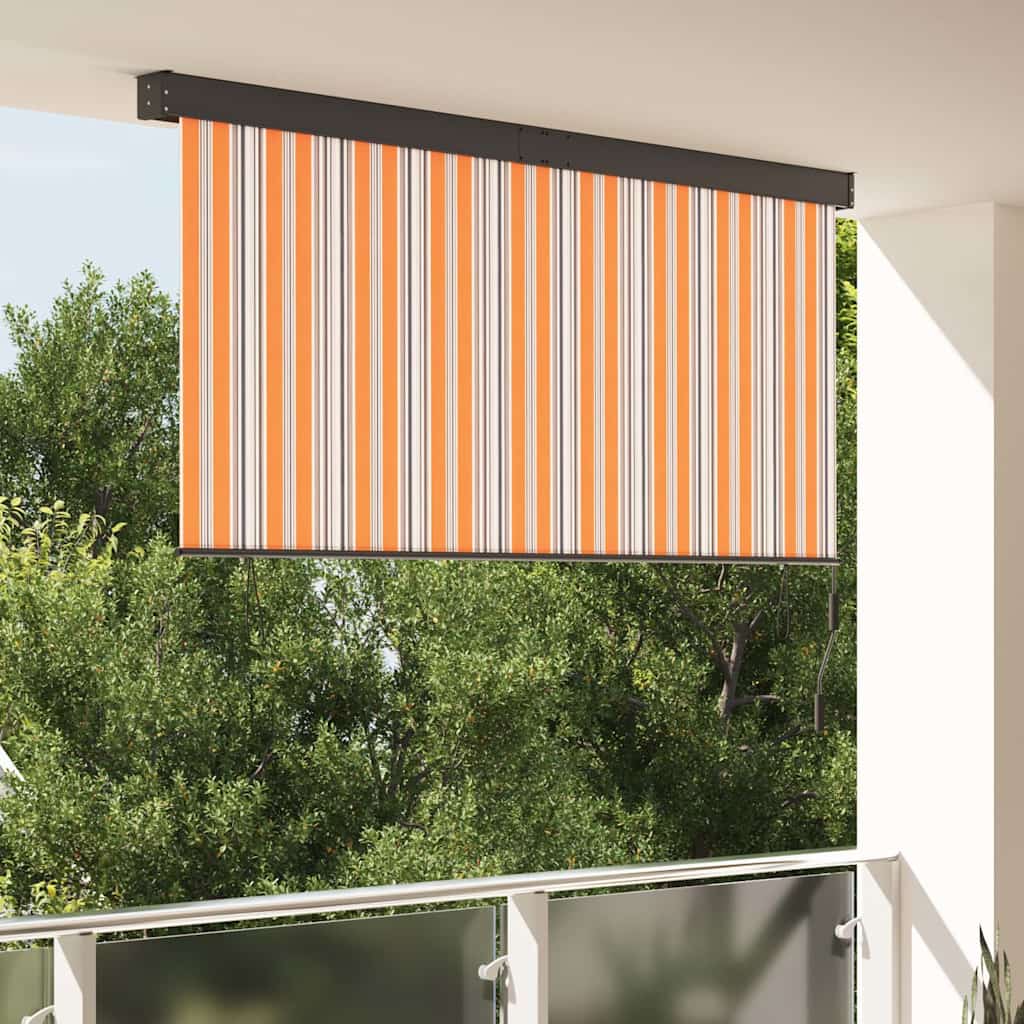 Outdoor Roller Blind Manual Yellow and blue 200 x 250 cm Fabric