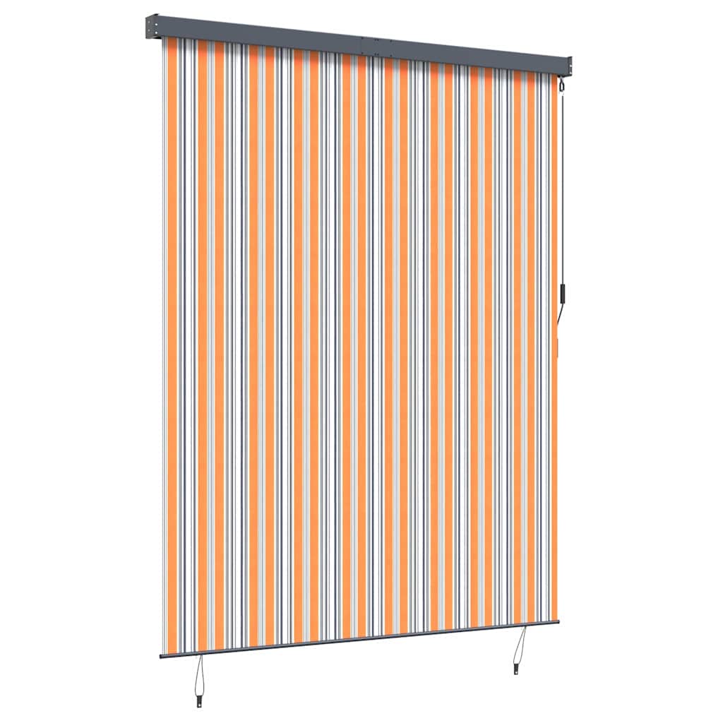 Outdoor Roller Blind Manual Yellow and blue 200 x 250 cm Fabric