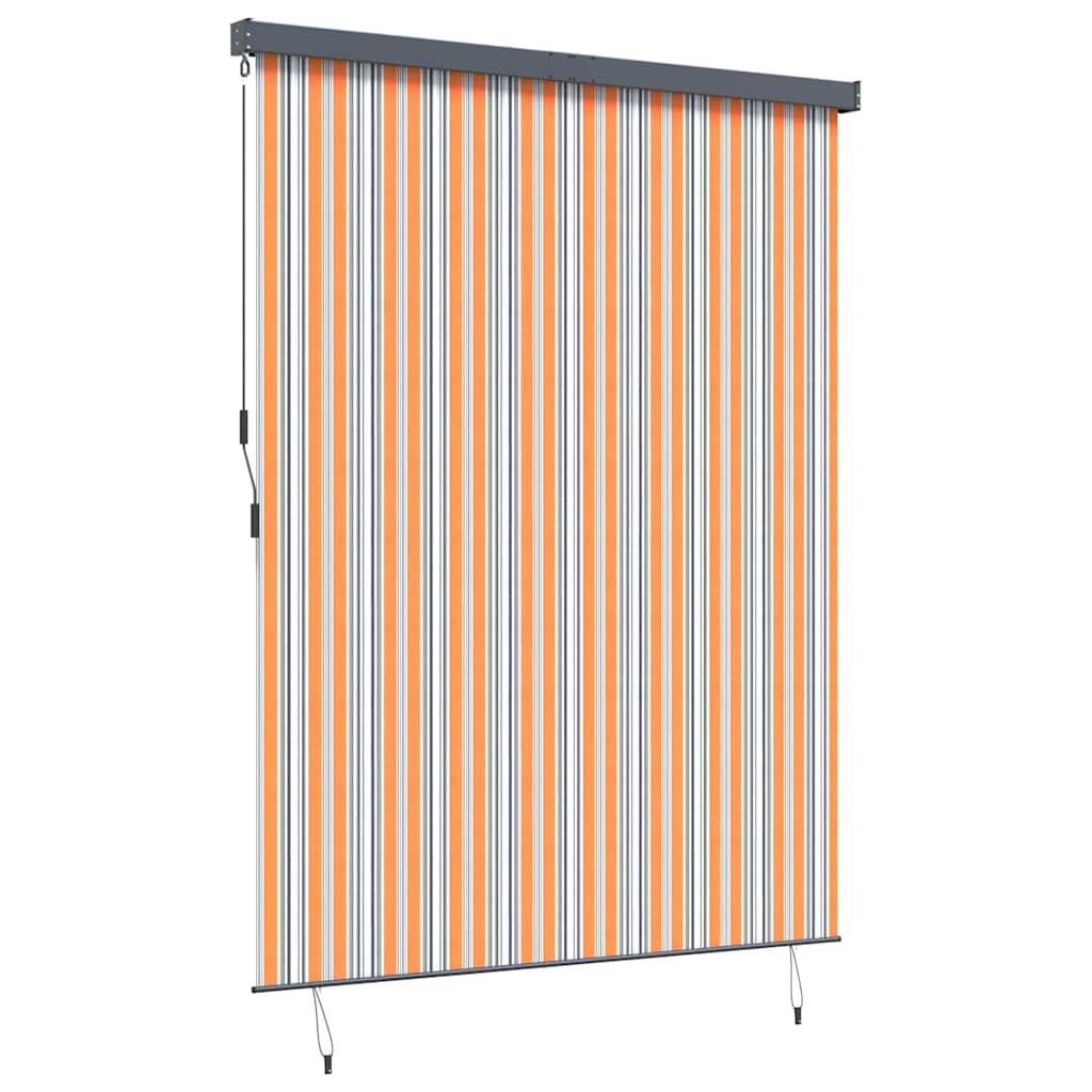Outdoor Roller Blind Manual Yellow and blue 200 x 250 cm Fabric