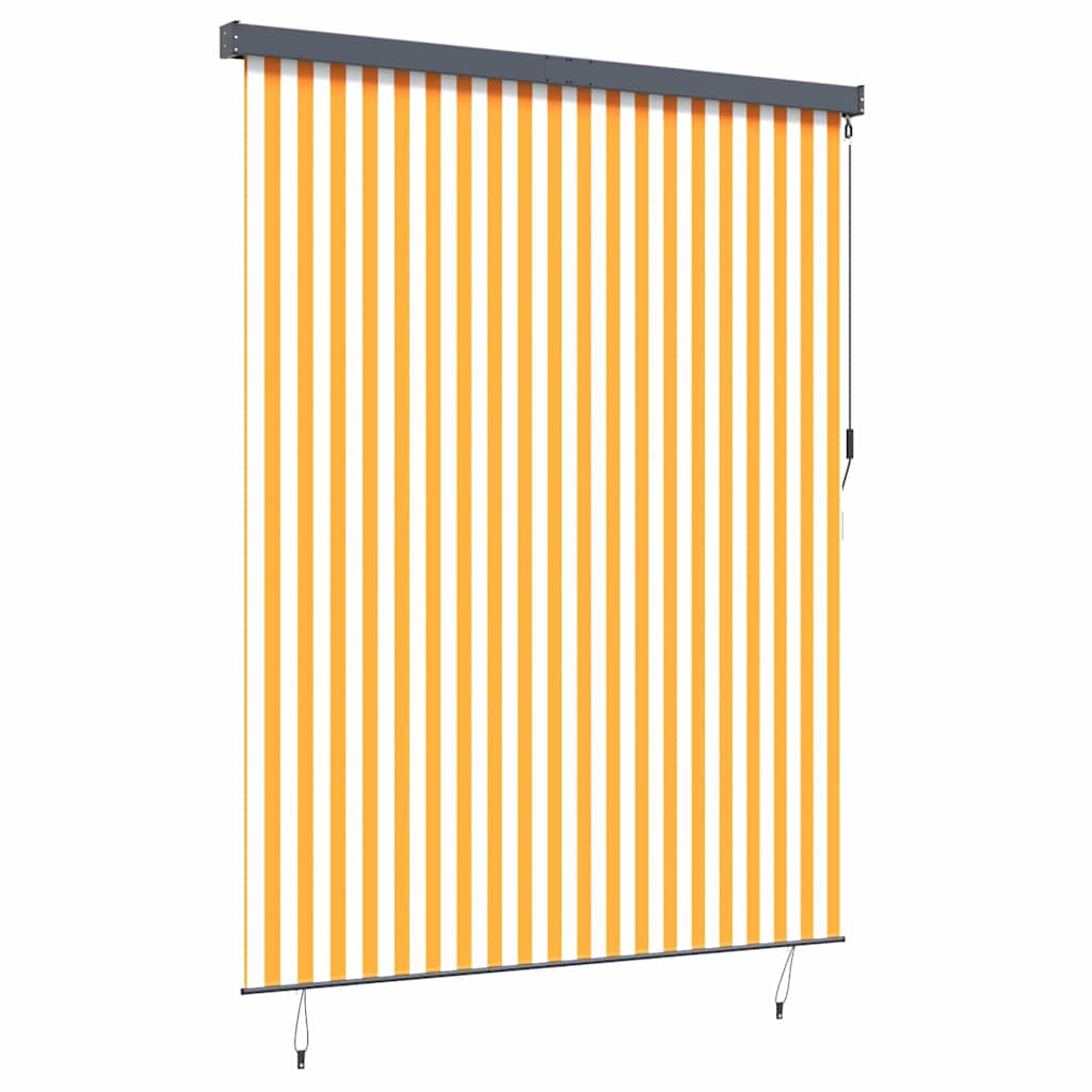 Outdoor Roller Blind Orange and white 200 x 250 cm Fabric
