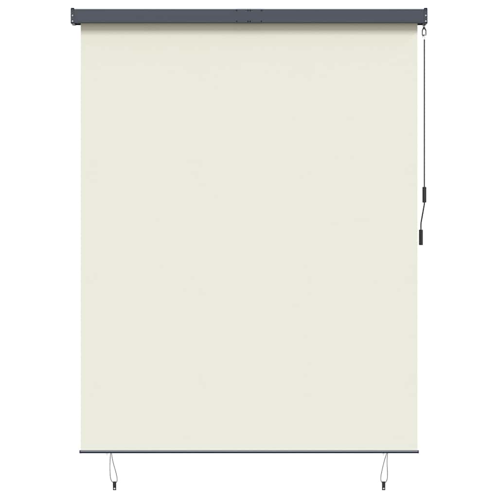 Outdoor Roller Blind Striped Manual Cream 200 x 250 cm Fabric