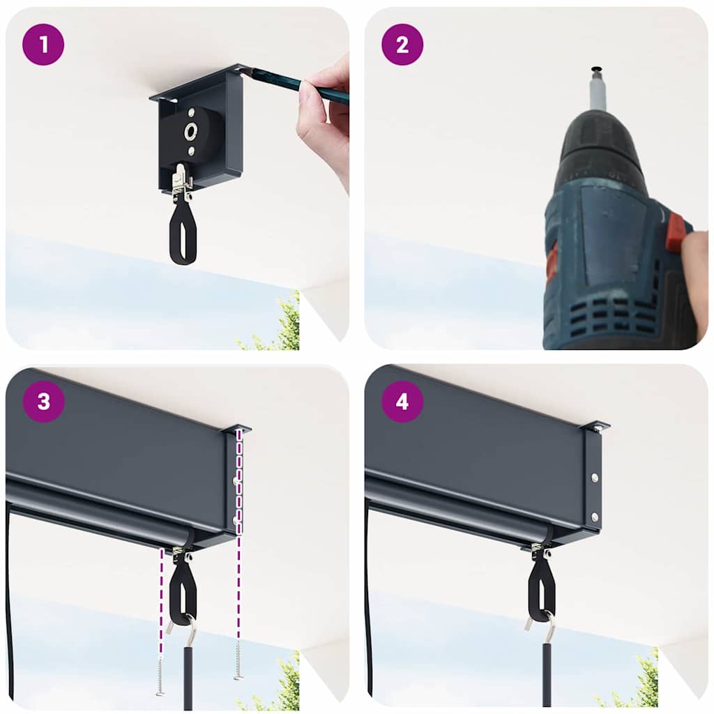 Outdoor Roller Blind Orange and brown 200 x 250 cm Fabric