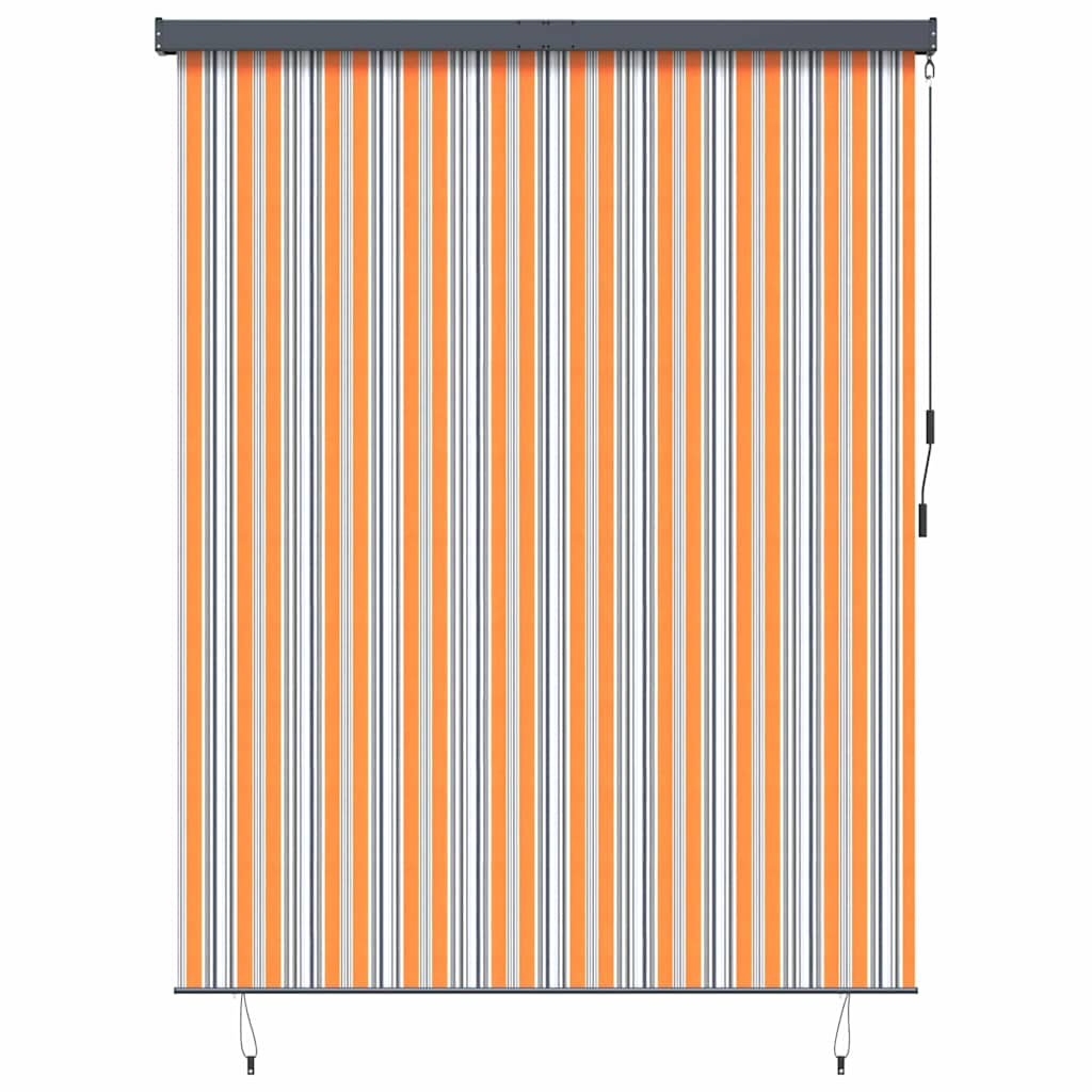 Outdoor Roller Blind Manual Yellow and blue 220 x 250 cm Fabric