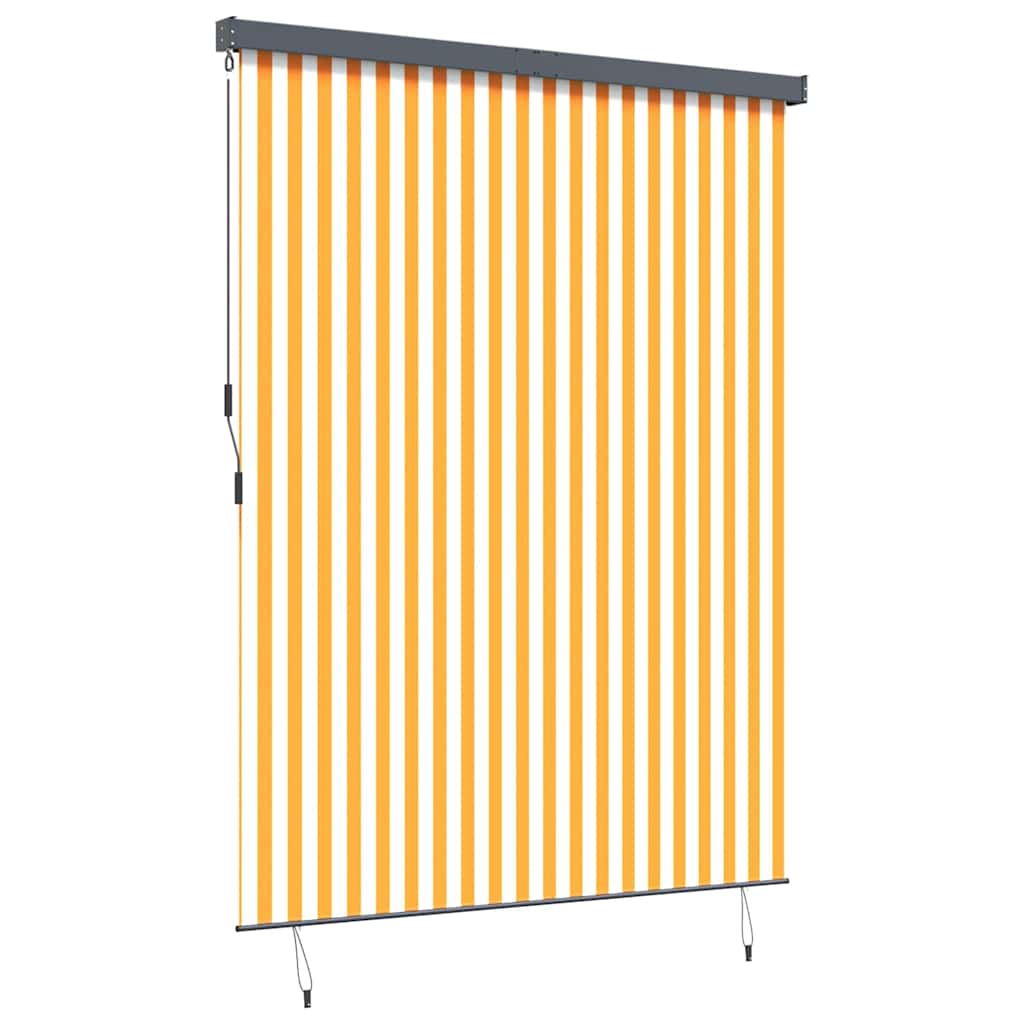 Outdoor Roller Blind Orange and white 220 x 250 cm Fabric