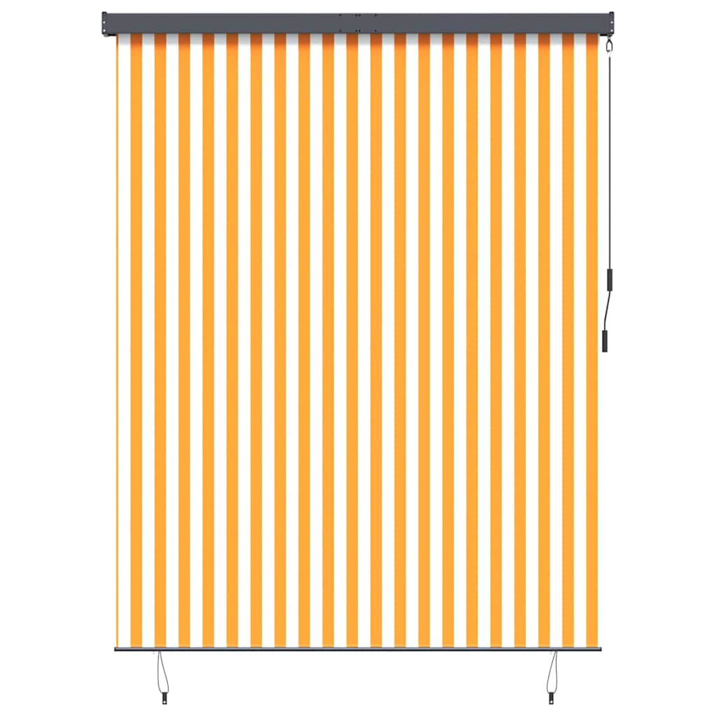 Outdoor Roller Blind Orange and white 220 x 250 cm Fabric