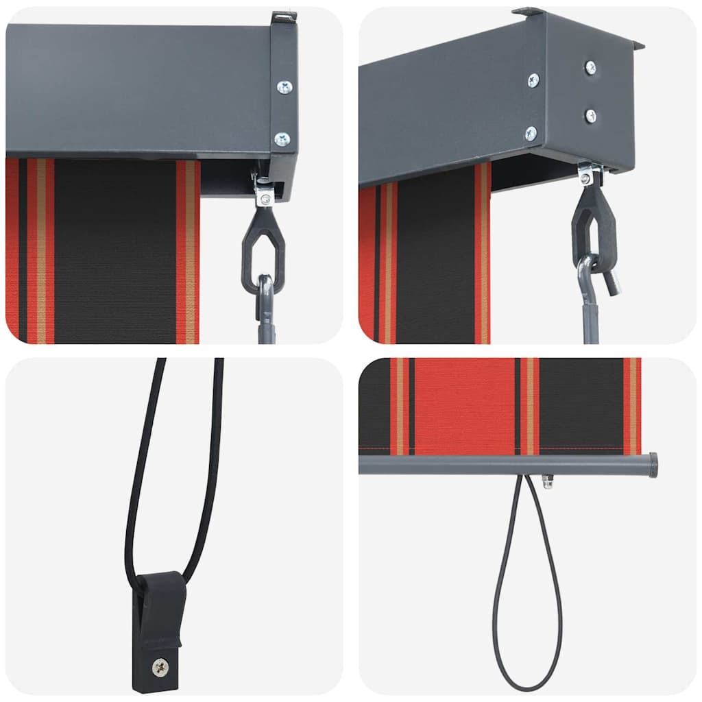 Outdoor Roller Blind Orange and brown 220 x 250 cm Fabric