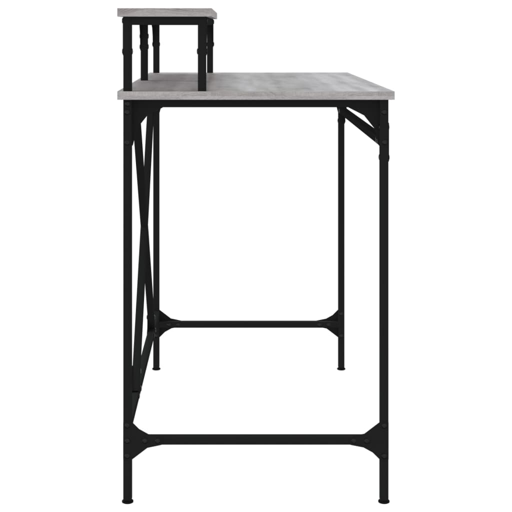 Desk Grey Sonoma 100x50x90 cm Engineered Wood and Iron