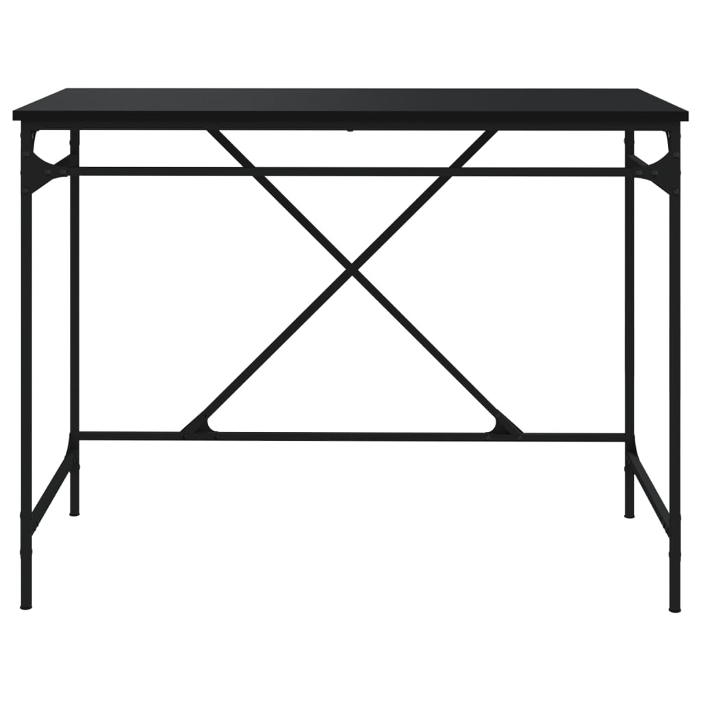 Desk Black 100x50x75 cm Engineered Wood and Iron
