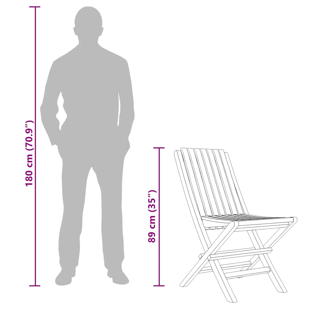 Folding Garden Chairs 6 pcs 47x47x89 cm Solid Wood Teak