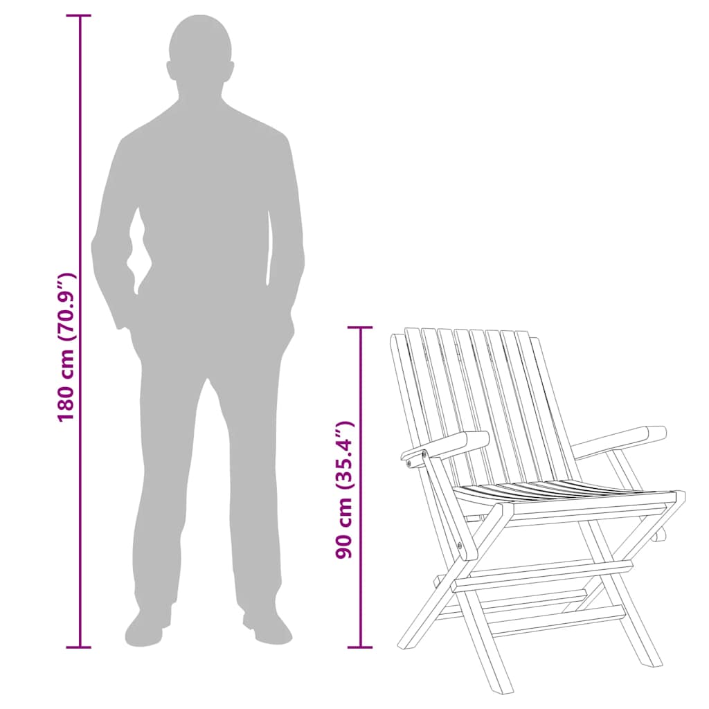 Folding Garden Chairs 8 pcs 61x67x90 cm Solid Wood Teak