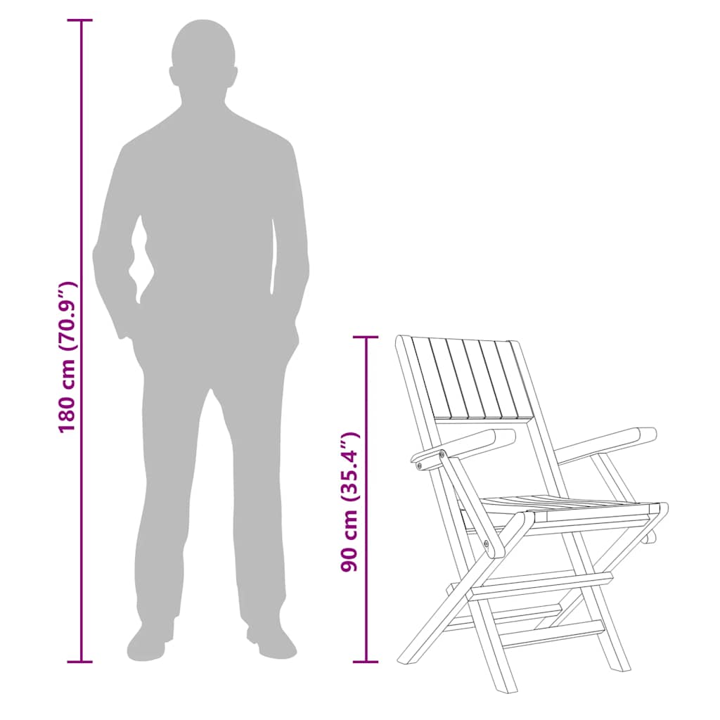 Folding Garden Chairs 6 pcs 55x61x90 cm Solid Wood Teak