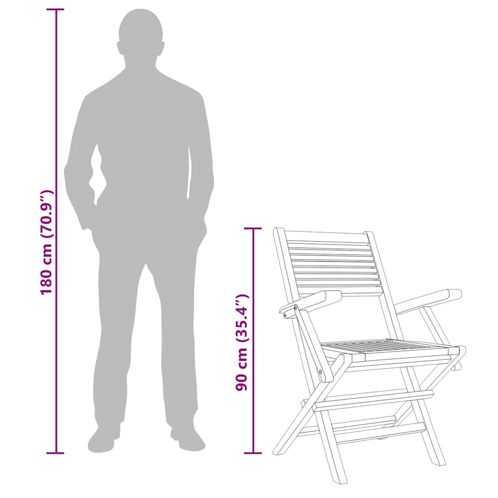 Folding Garden Chairs 4 pcs 55x62x90 cm Solid Wood Teak