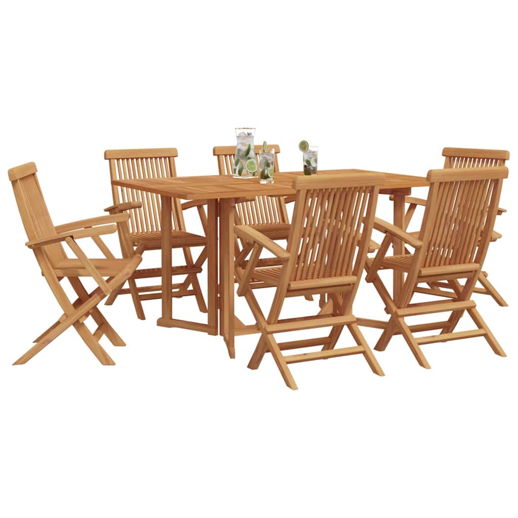 Garden Dining Set 7 pcs Brown 150 x 90 x 75 cm Solid Teak wood