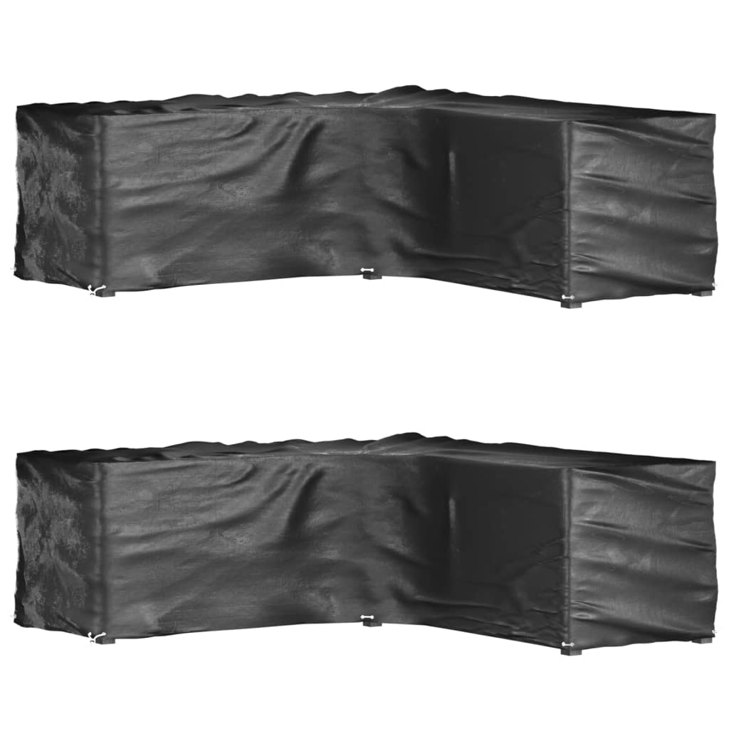 L-Shaped Garden Furniture Covers 2 pcs 16 Eyelets 285x285x90 cm