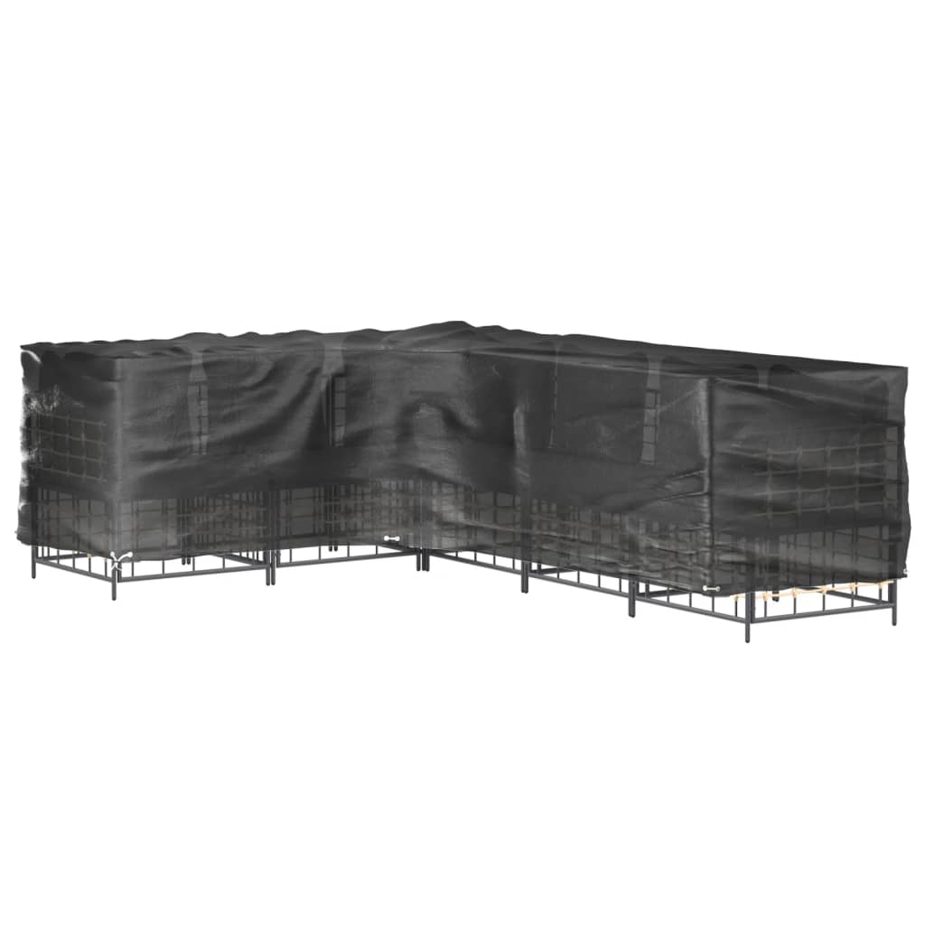 L-Shaped Garden Furniture Covers 2 pcs 16 Eyelets 210x260x80 cm