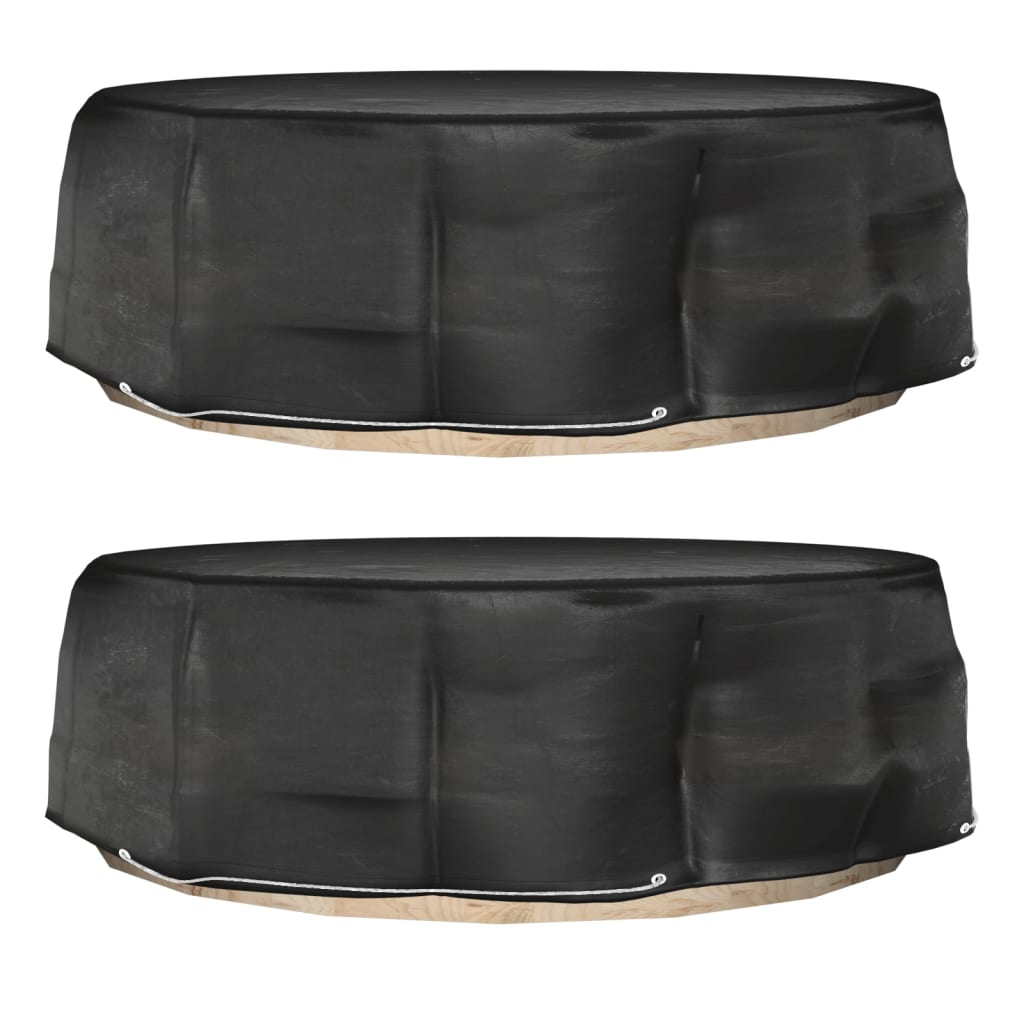 Island Lounge Covers 2 pcs 10 Eyelets Ø236x67 cm Round