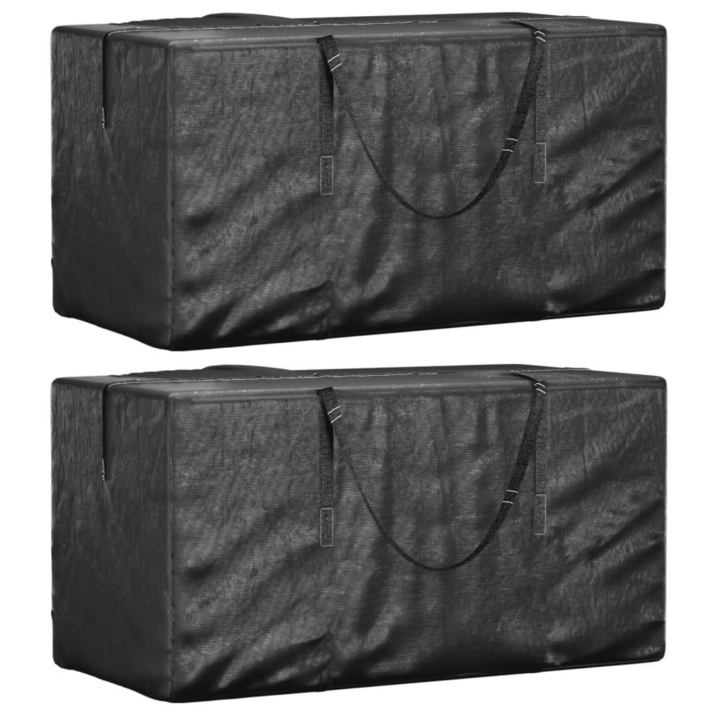 Garden Cushion Storage Bags 2 pcs Black 150x75x75 cm Polyethylene