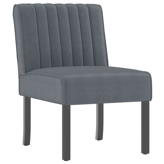 Slipper Chair Dark Grey Velvet