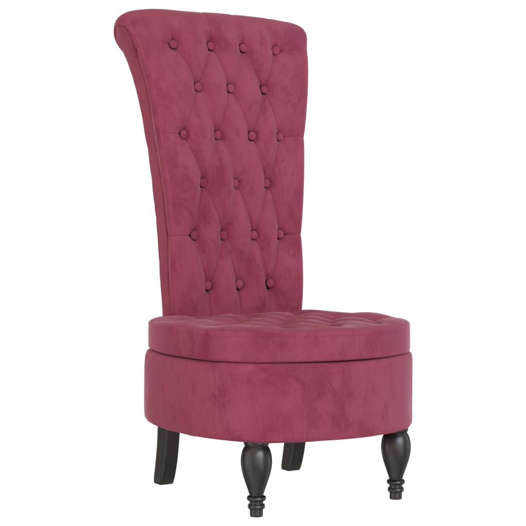 High Back Chair Velvet Button Design