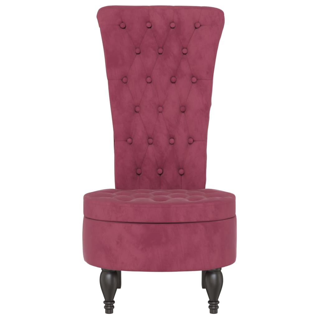 High Back Chair Velvet Button Design