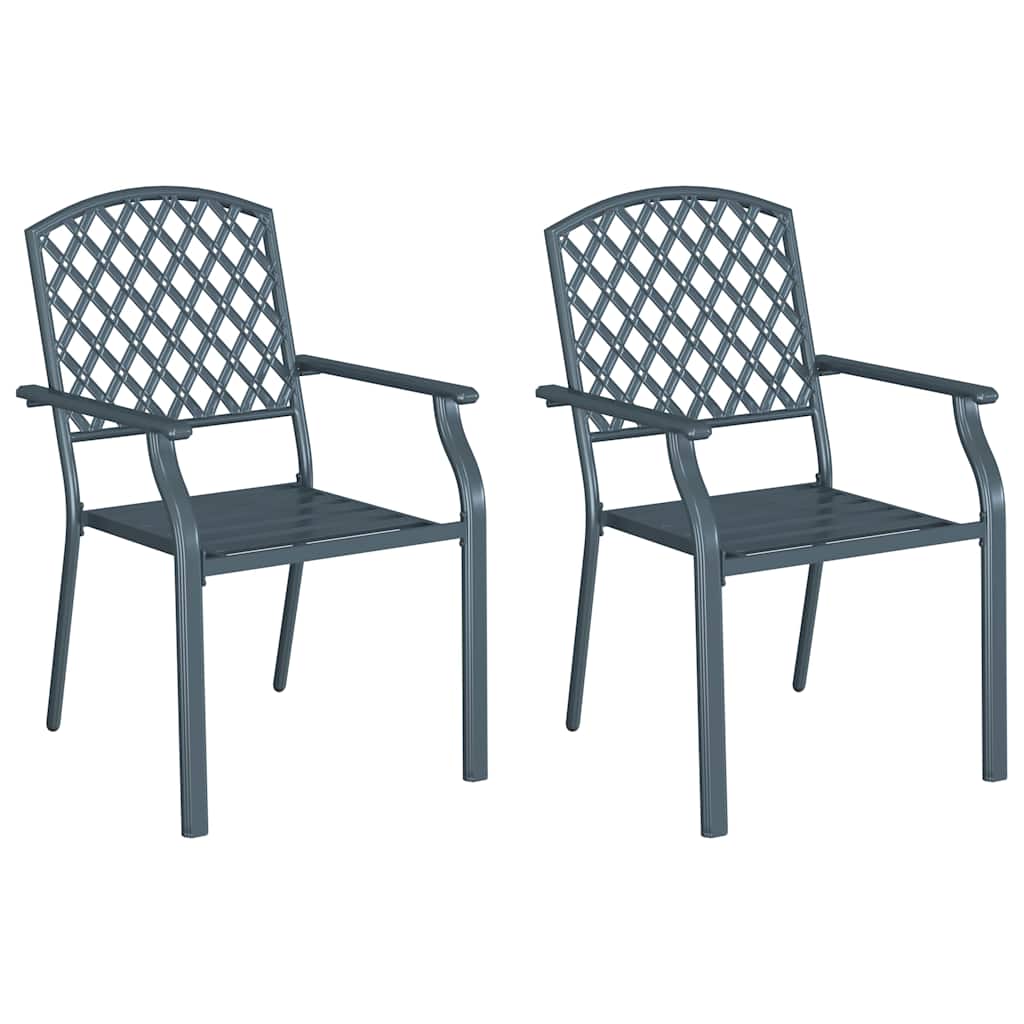 Chair 2 pcs Anthracite 56 x 65 x 89cm Steel