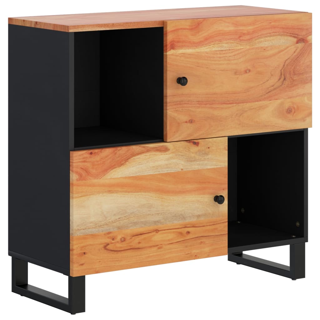 Sideboard with 2 Doors 80x33x75 cm Solid Wood Acacia