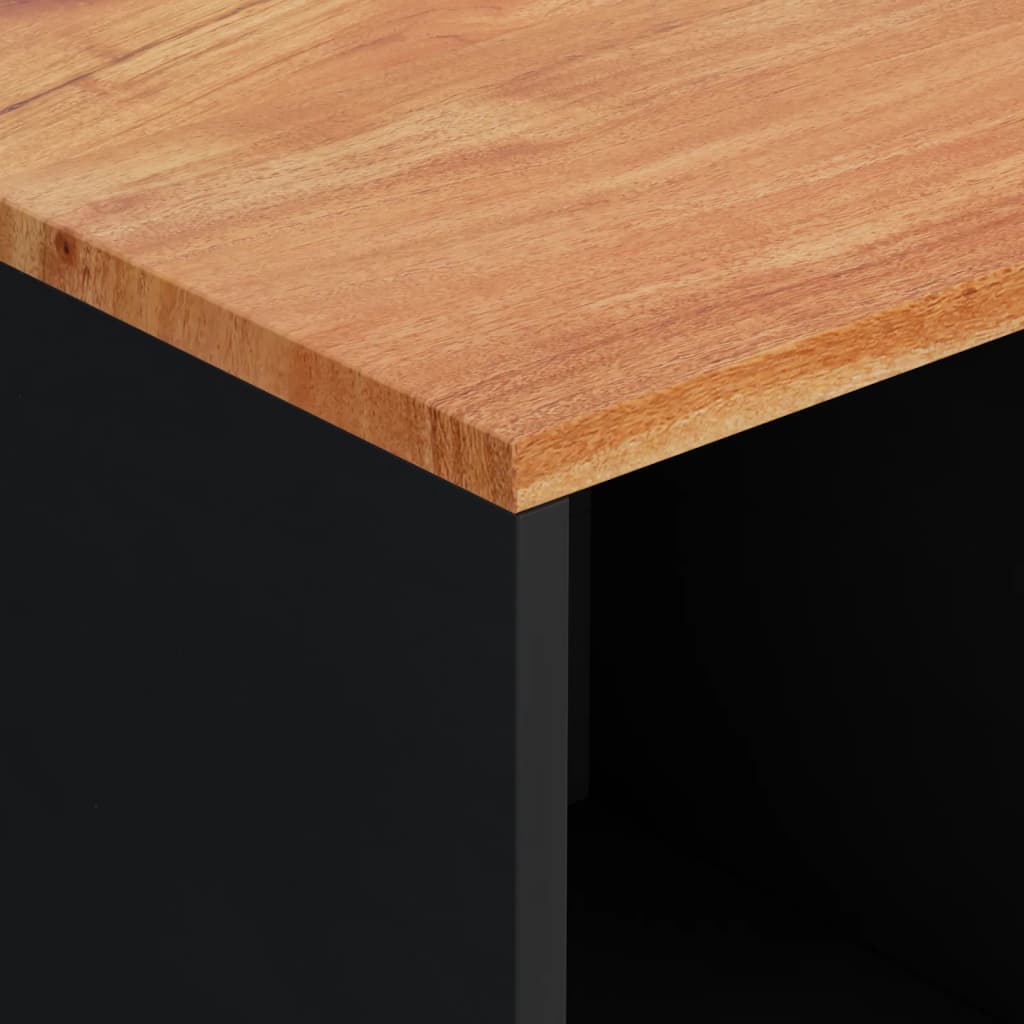 Sideboard with 2 Doors 80x33x75 cm Solid Wood Acacia