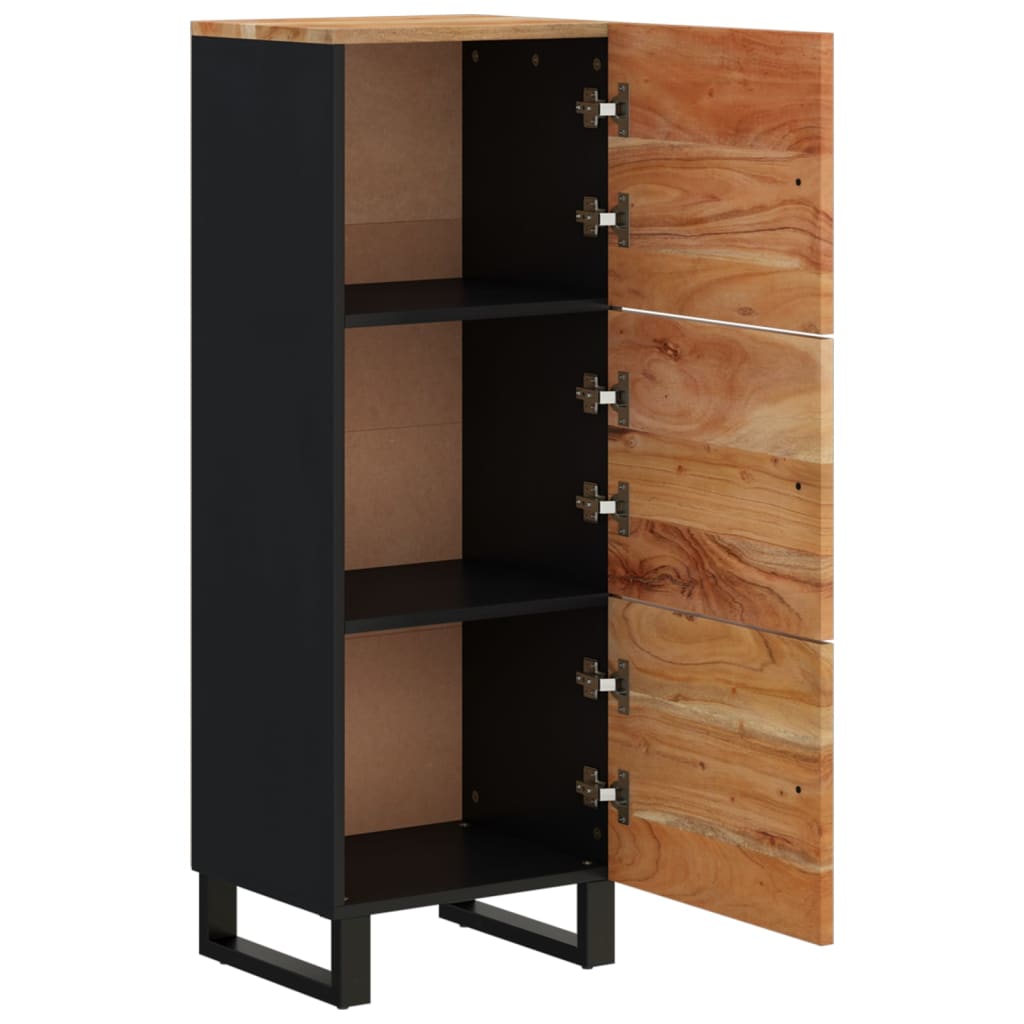 Highboard with 3 Doors 40x33x110 cm Solid Wood Acacia&Iron