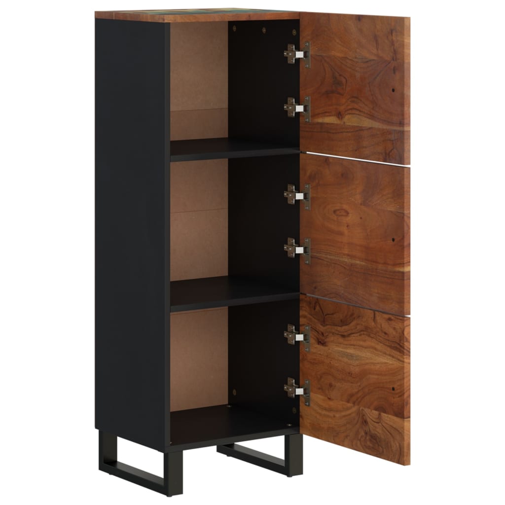 Highboard with 3 Doors 40x33x110 cm Solid Wood Reclaimed&Iron