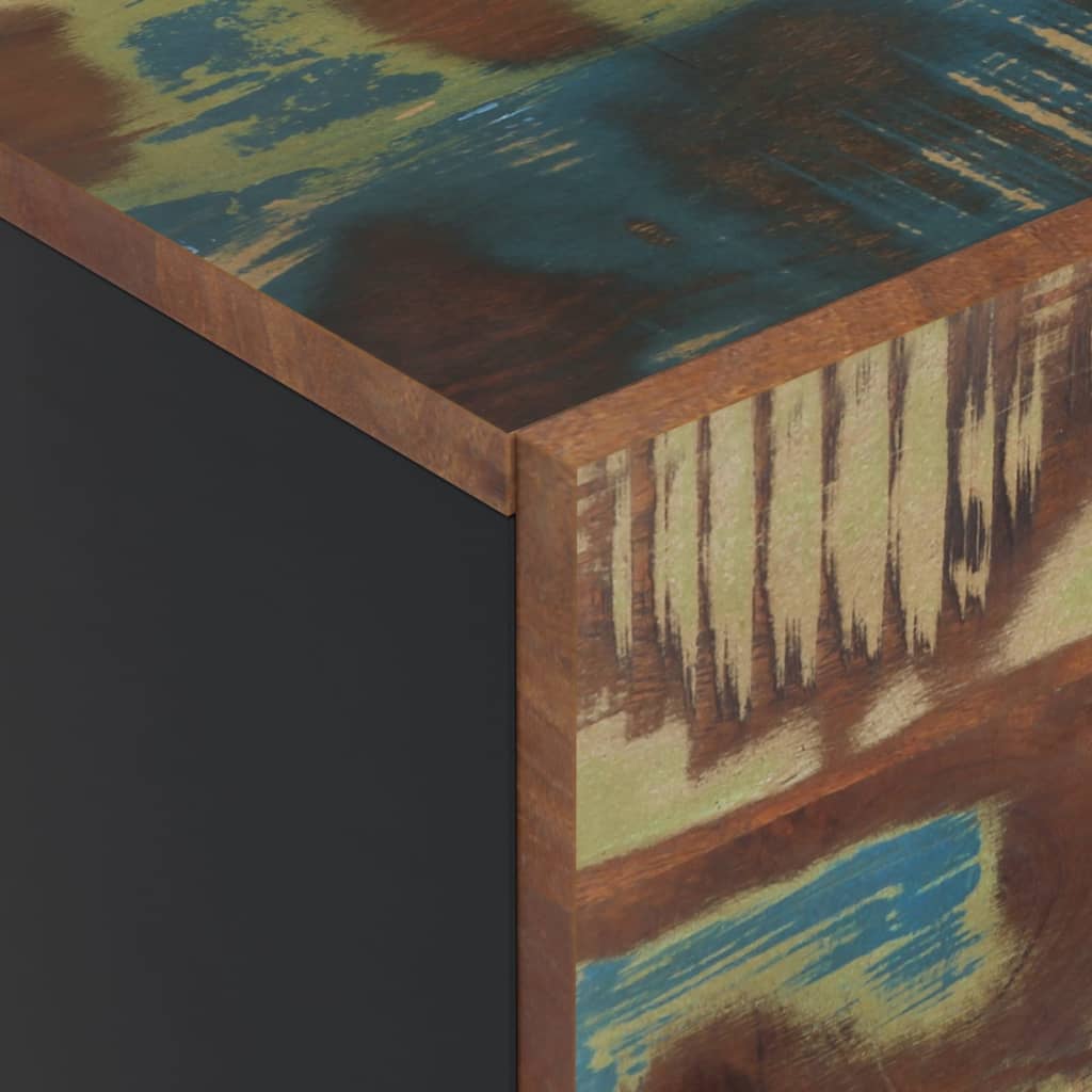 Highboard with 3 Doors 40x33x110 cm Solid Wood Reclaimed&Iron