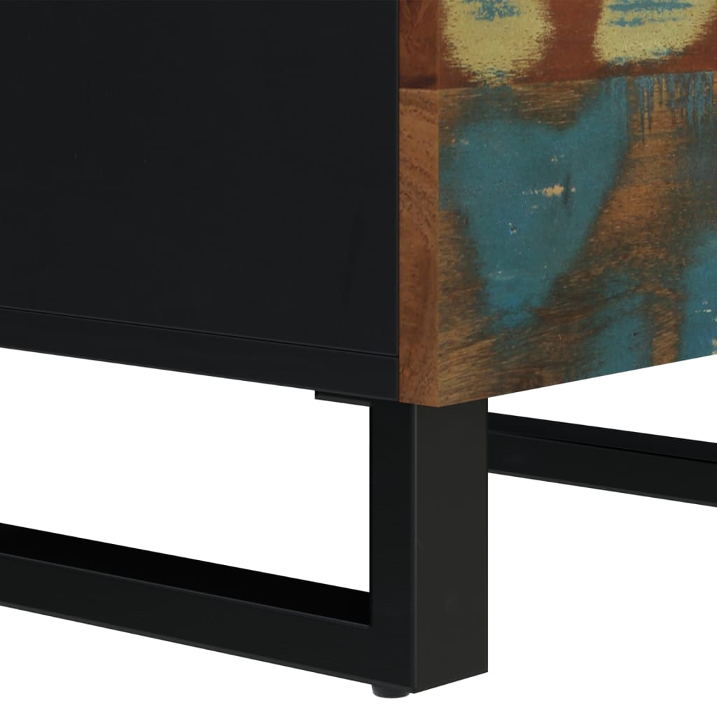 Highboard with 3 Doors 40x33x110 cm Solid Wood Reclaimed&Iron