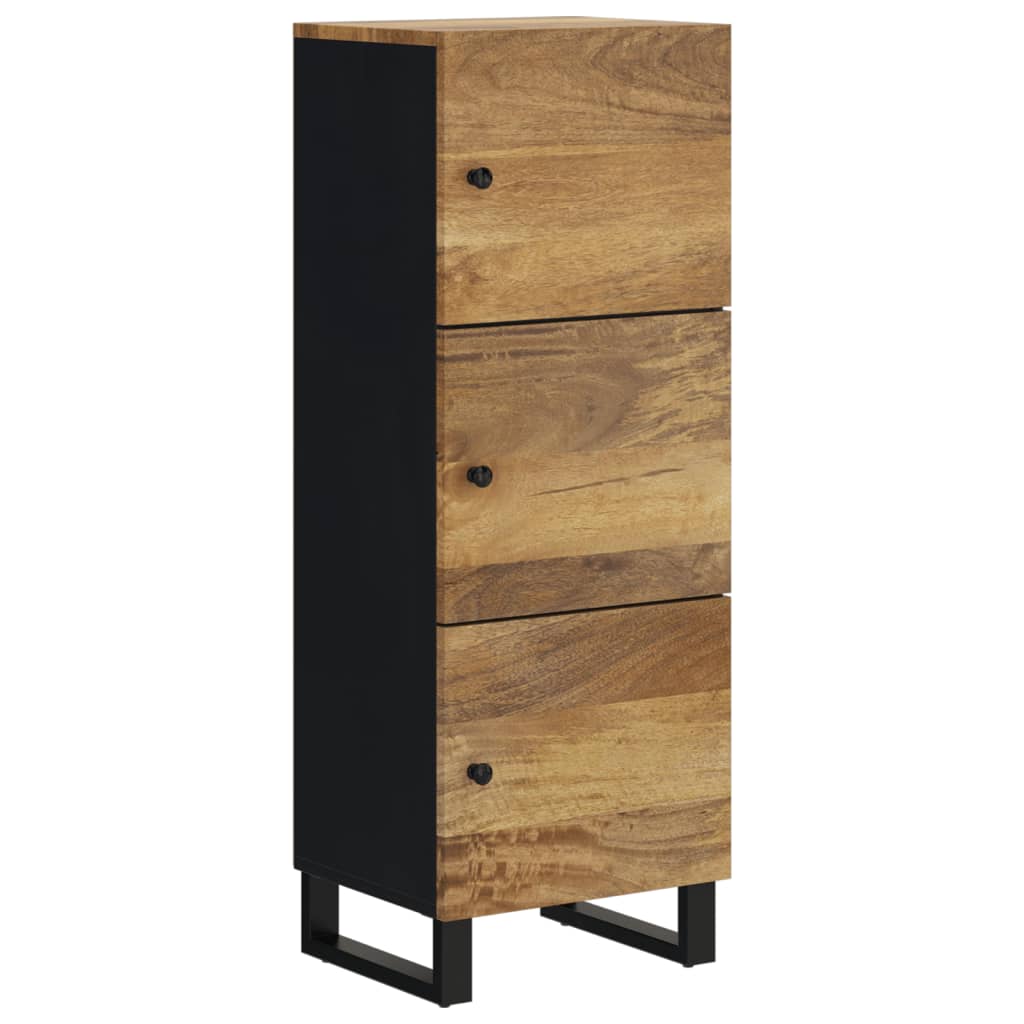 Highboard with 3 Doors 40x33x110 cm Solid Wood Mango&Iron