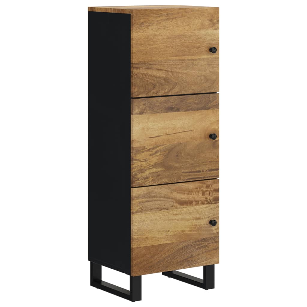 Highboard with 3 Doors 40x33x110 cm Solid Wood Mango&Iron