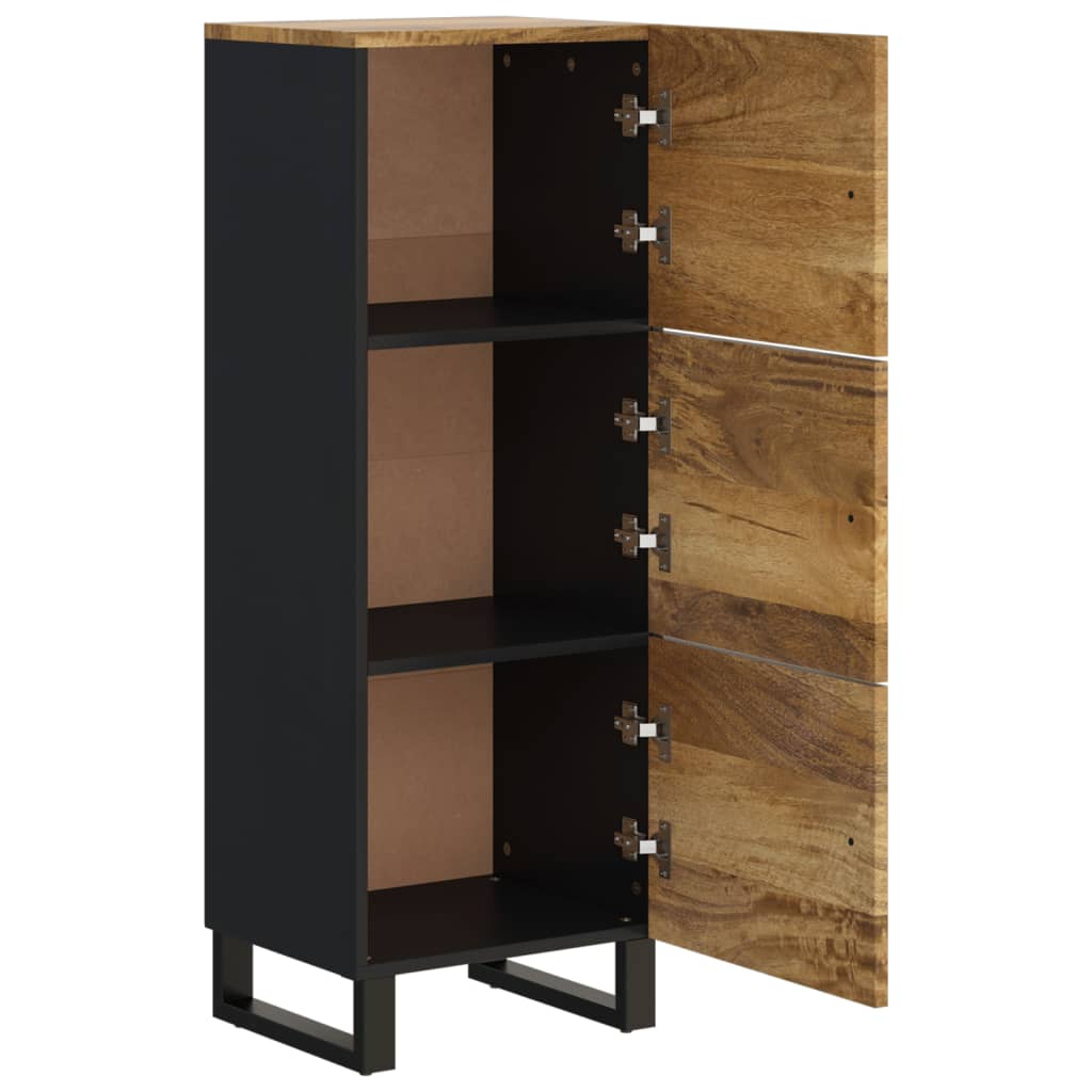 Highboard with 3 Doors 40x33x110 cm Solid Wood Mango&Iron