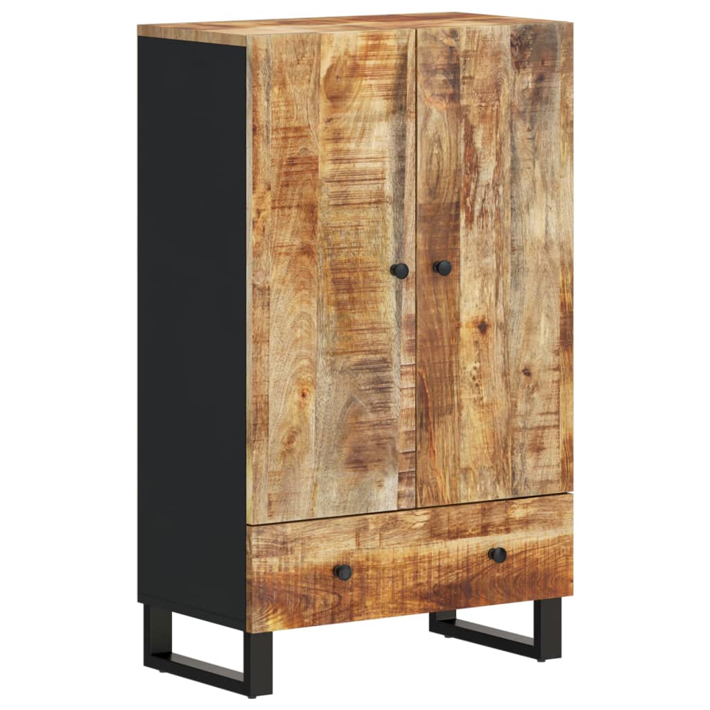 Highboard with Drawer 60x33x100 cm Solid Wood Mango&Iron