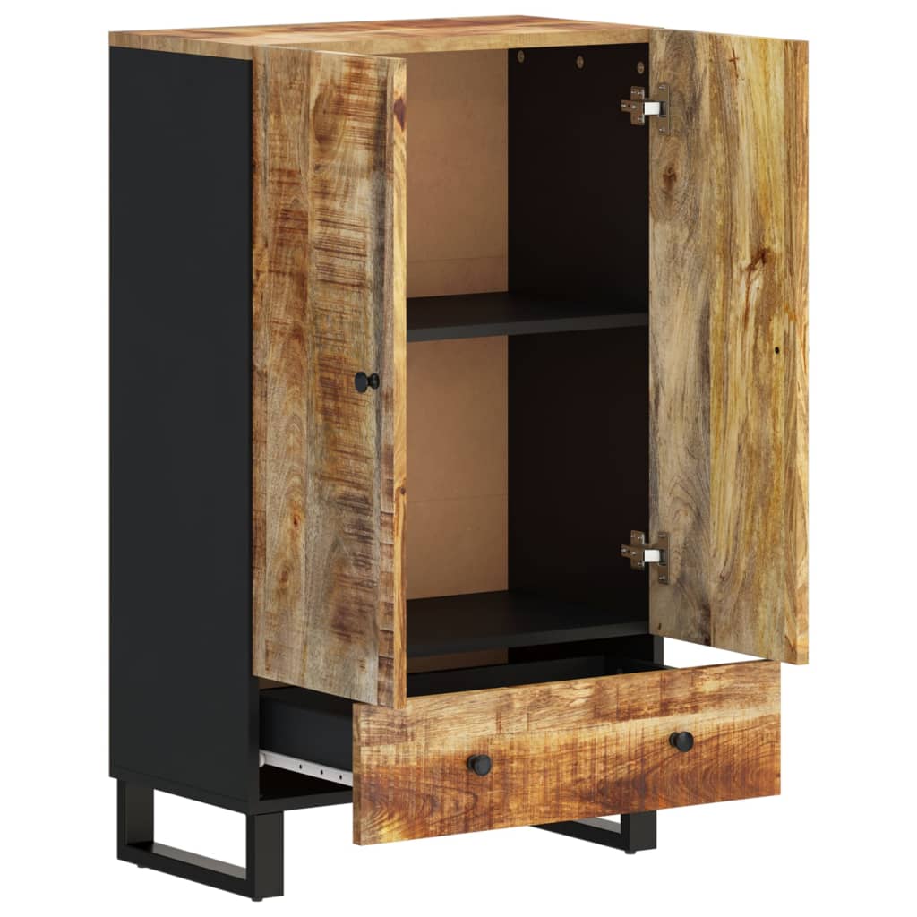 Highboard with Drawer 60x33x100 cm Solid Wood Mango&Iron