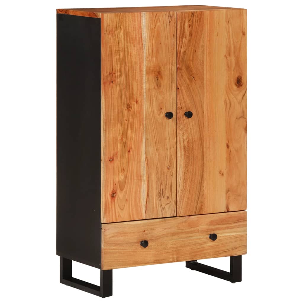 Highboard with Drawer 60x33x100 cm Solid Wood Acacia&Iron
