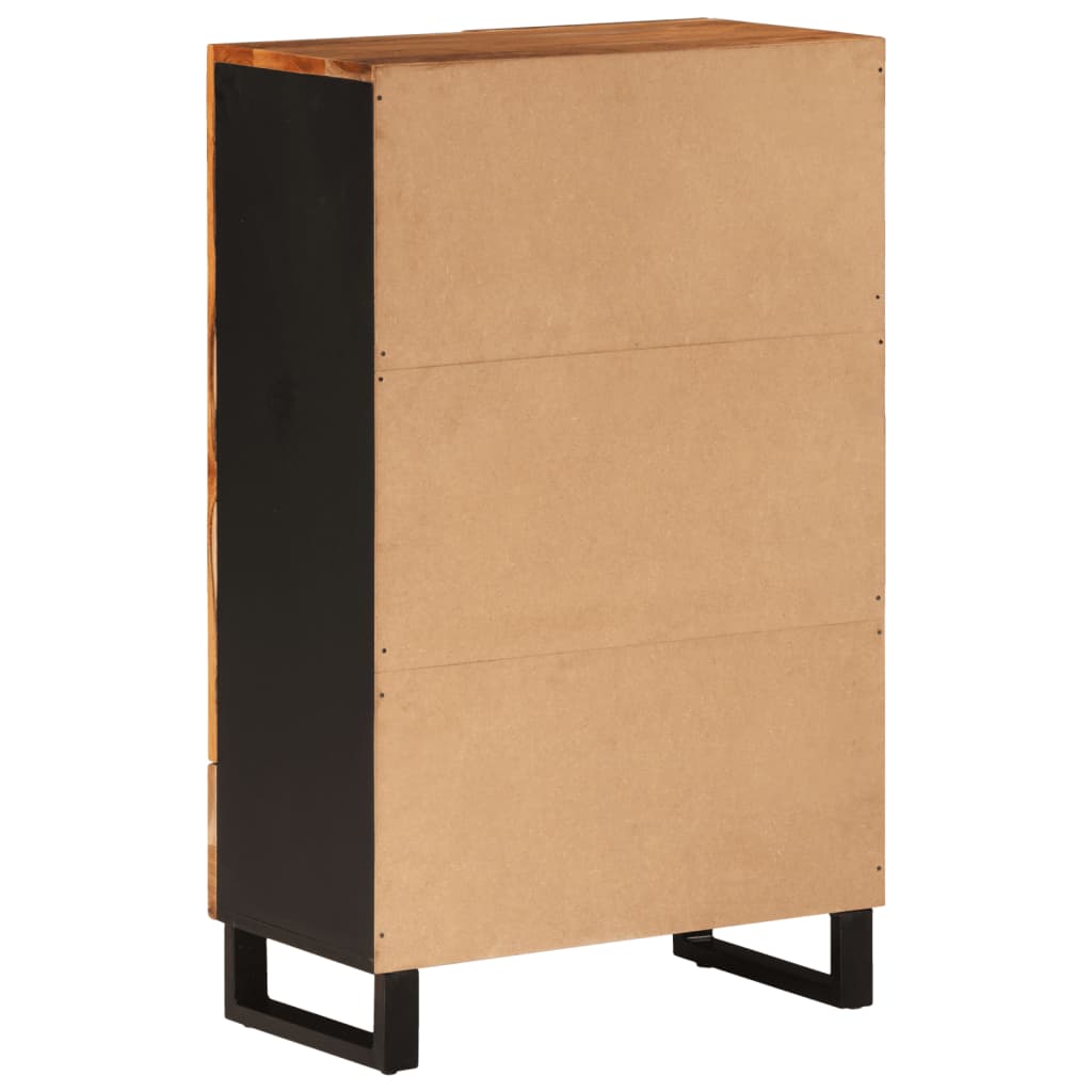 Highboard with Drawer 60x33x100 cm Solid Wood Acacia&Iron