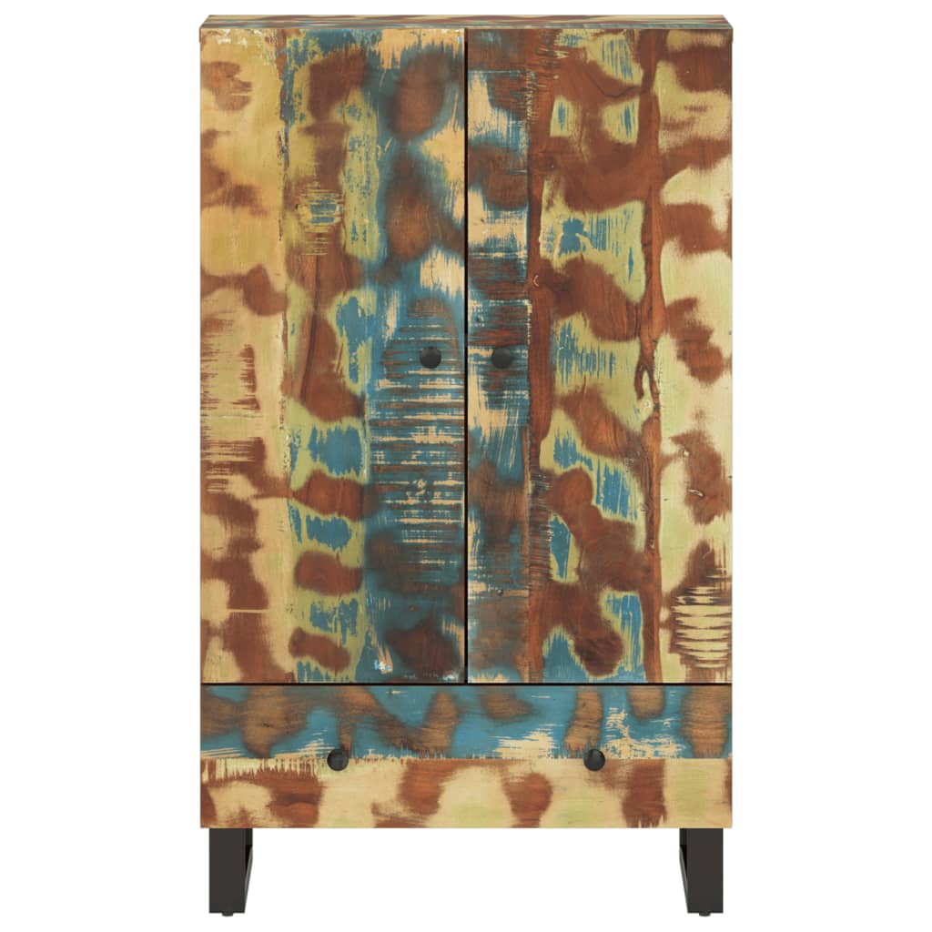 Highboard with Drawer 60x33x100 cm Solid Wood Reclaimed&Iron