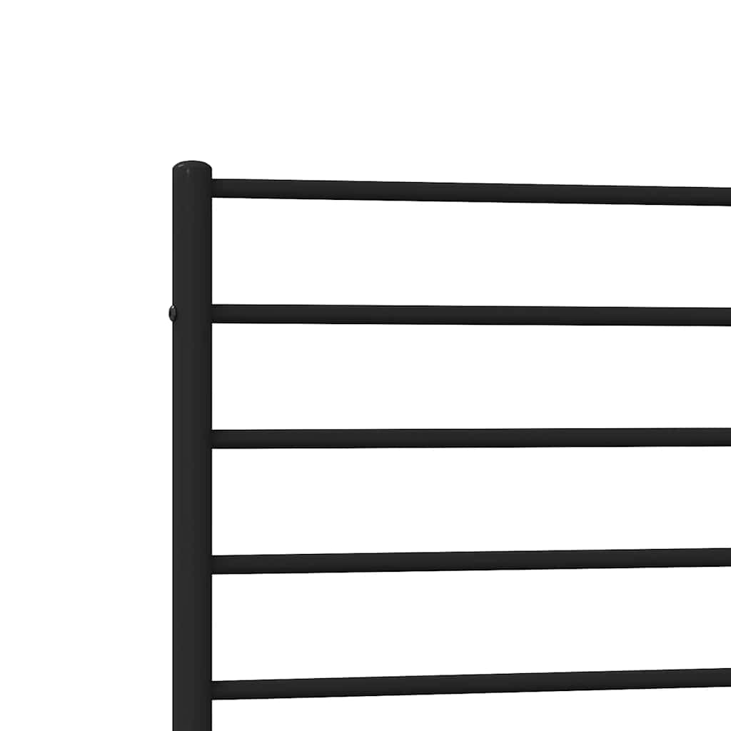 Metal Bed Frame without Mattress with Headboard Black 100x200cm