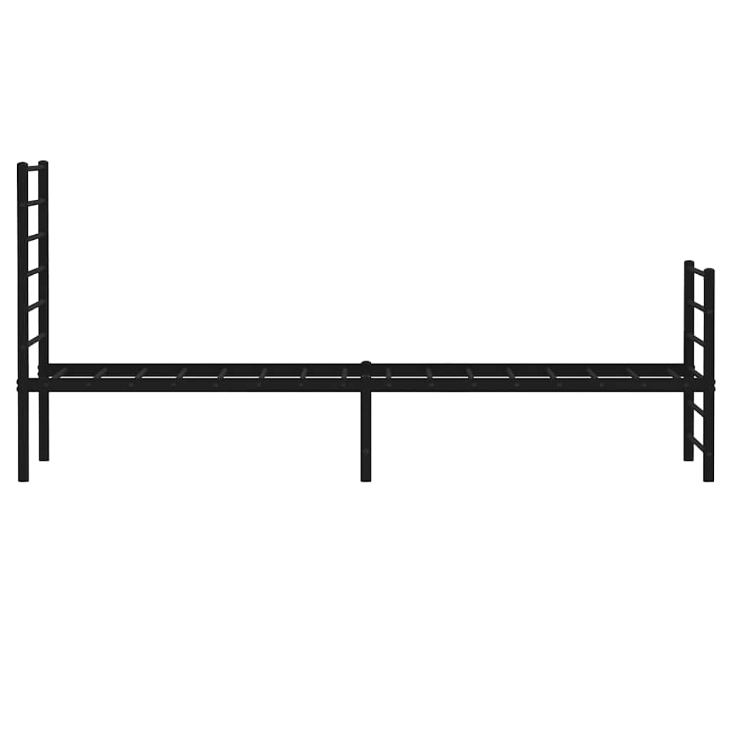 Metal Bed Frame without Mattress with Footboard Black 90x190cm