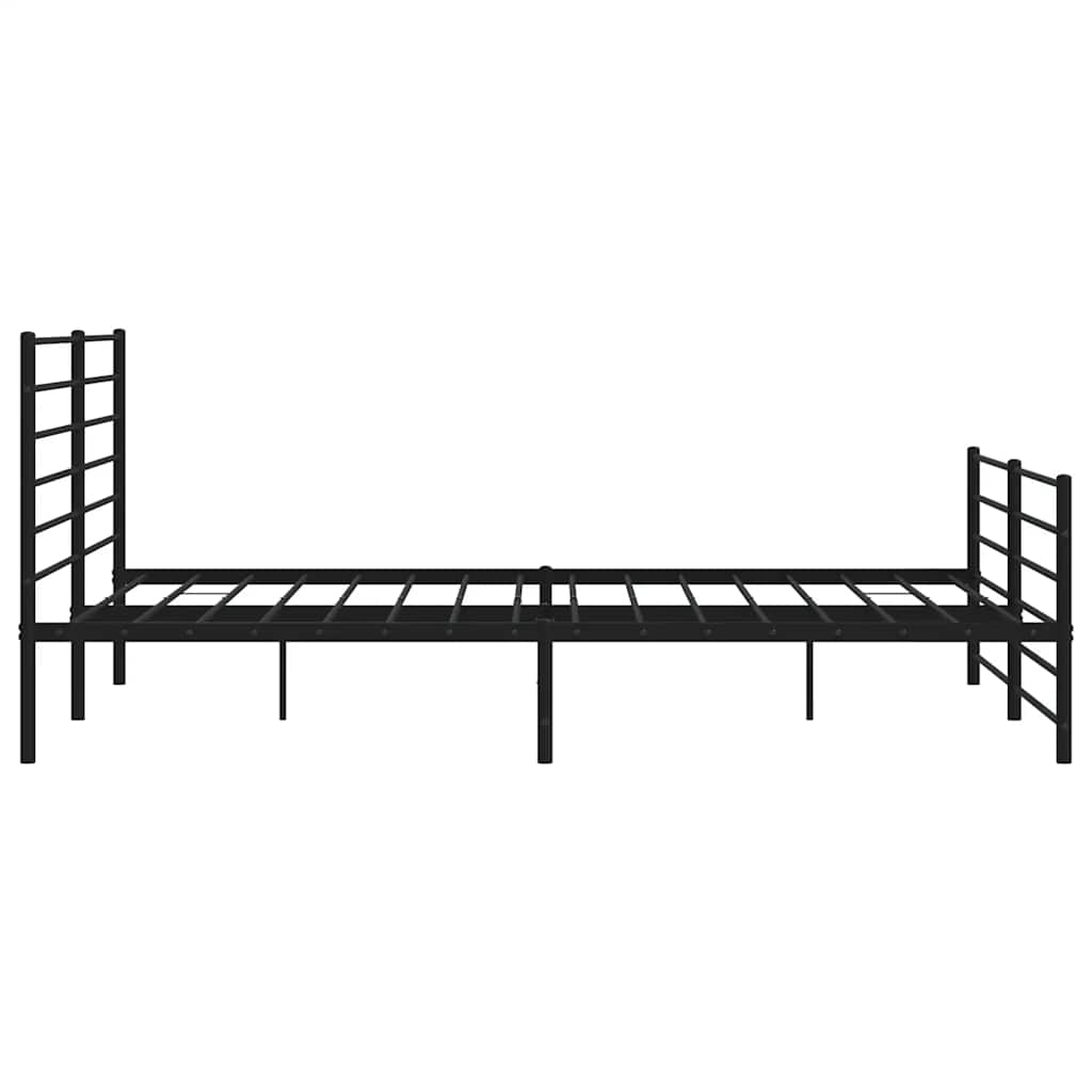 Metal Bed Frame without Mattress with Footboard Black 183x213cm