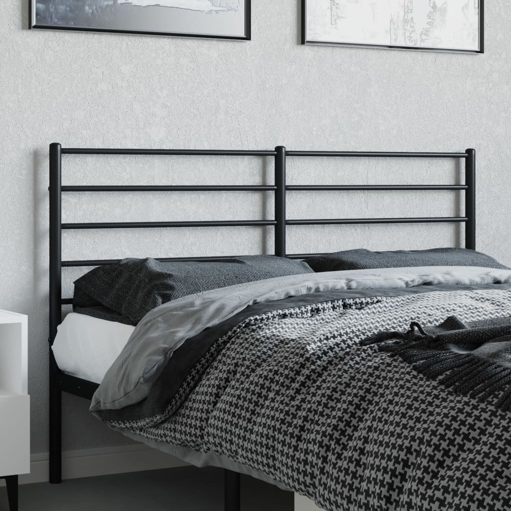Metal Headboard Black 140 cm