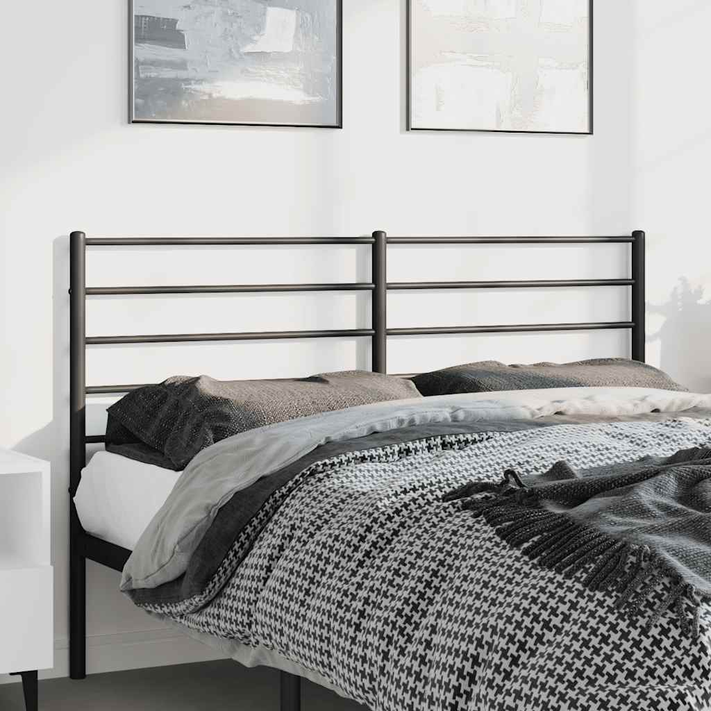 Metal Headboard Black 150 cm
