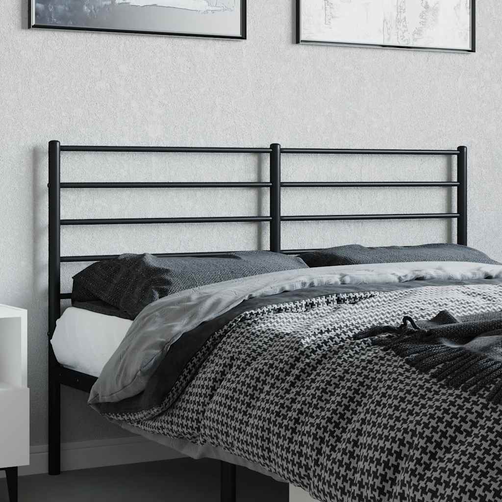 Metal Headboard Black 160 cm